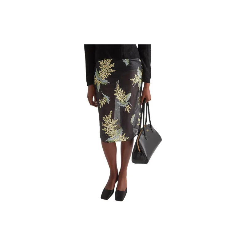 PRADA Floral embroidered Midi Skirt-3