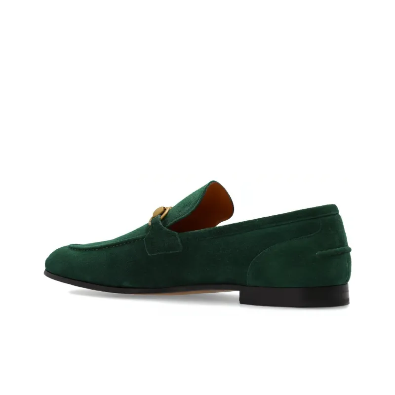 GUCCI Jordaan Horsebit-detail Suede Loafers-4