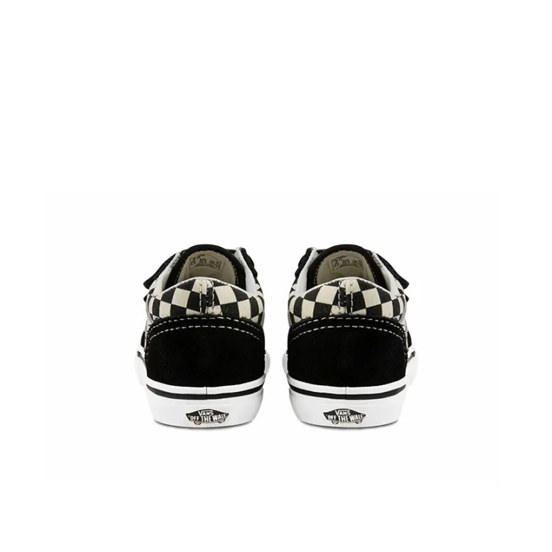 Vans Old Skool Velcro Primary Checkerboard Black White Kids-4