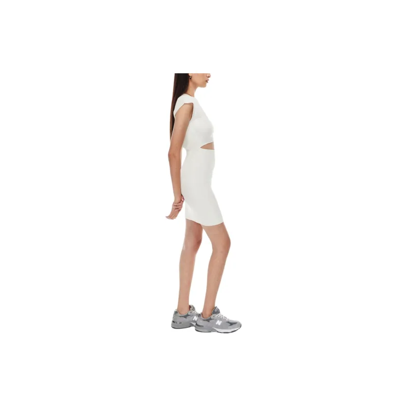 ARITZIA Wilfred Free Cut-Out Knit Mini Dress Short-Sleeved Dresses Women's Space White-4