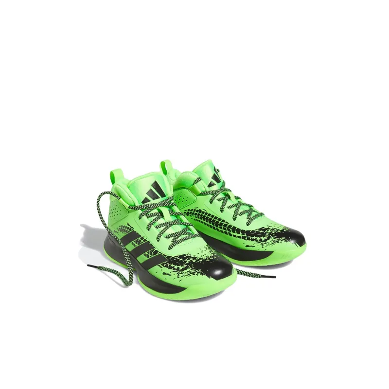 Adidas Cross Em Up 5 Anti Slip Wear Resistant Mid Top Children's Basketball Shoes Green Black Kids'-2