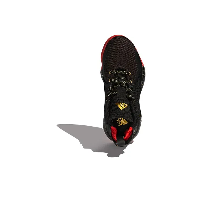 Adidas D Rose 773 J Slip Resistant Cushioning Wear Resistant Low Top Basketball Shoes Black Red 2020 Edition Teenagers-4
