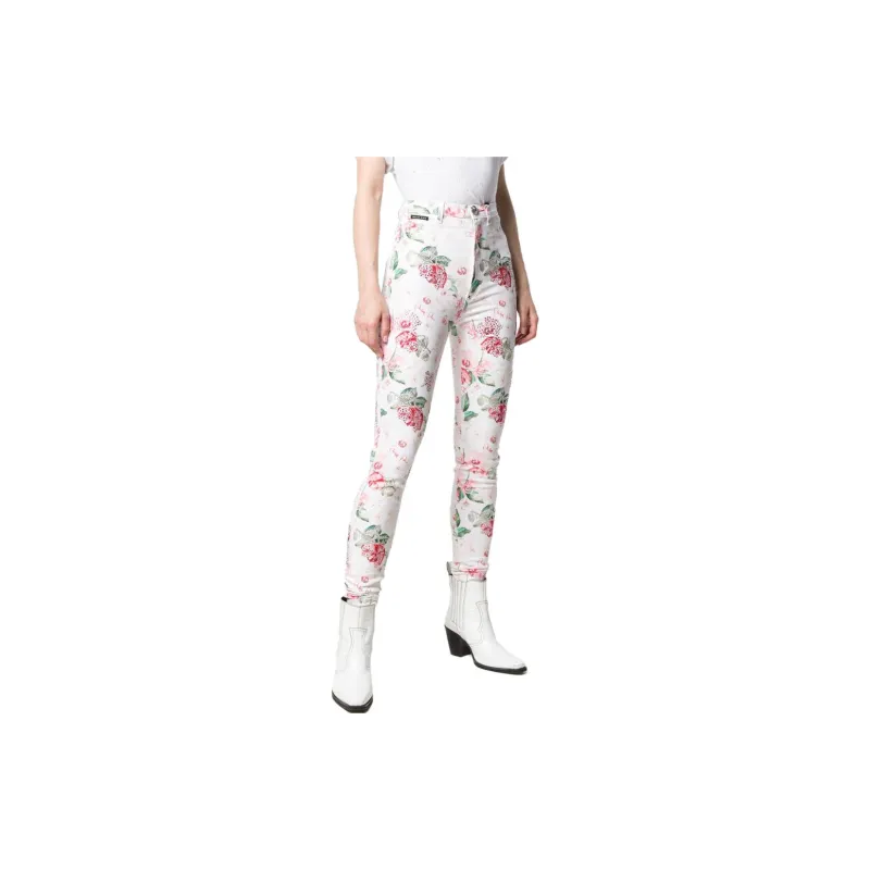 PHILIPP PLEIN Embellished Rose Print Jeans-3