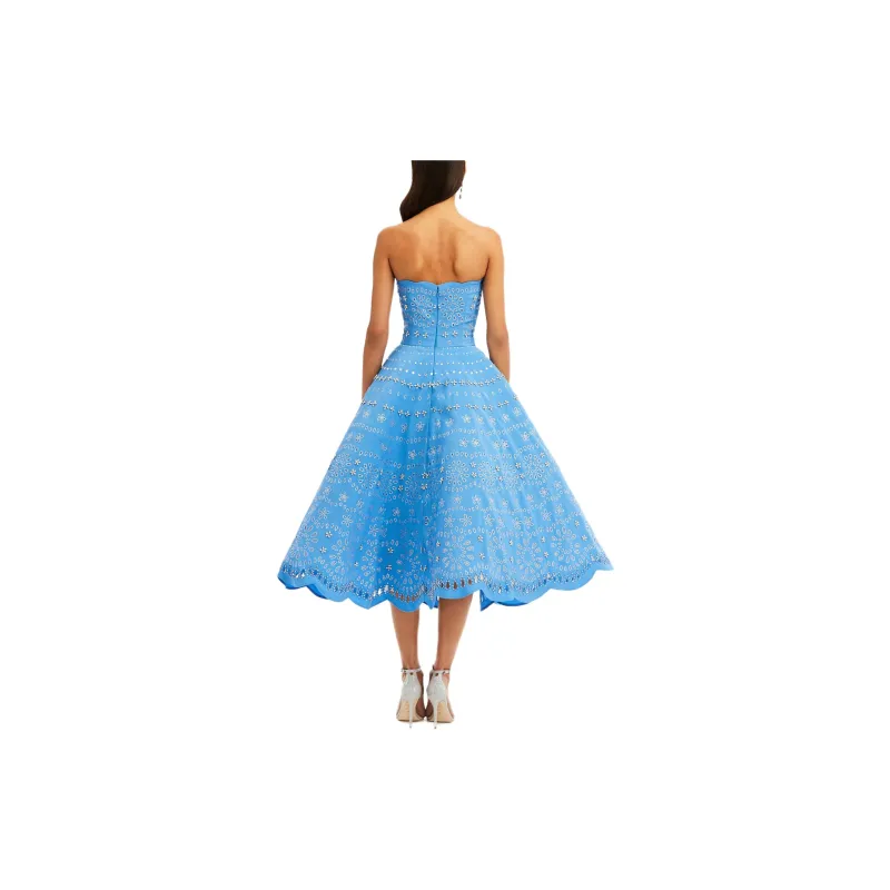 Oscar De La Renta Crystal-embellished Strapless Midi Dress-2