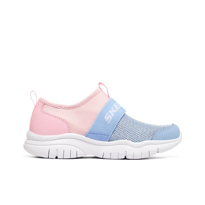 Skechers Go Fle Slip Resistant Cushioning Abrasion Resistant Low Top Kids Lifestyle Shoes Pink Blue Teenagers-1