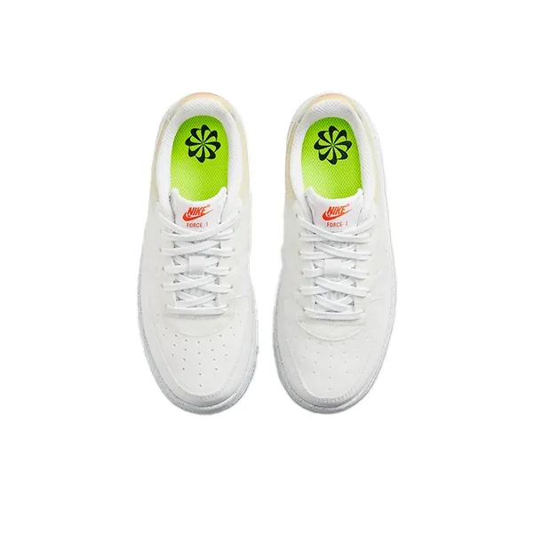Nike Air Force 1 Carter Wear-Resistant Slip-Resistant Low-Top Skateboard Shoes White Orange Children Aged 3-7 Years Old-3