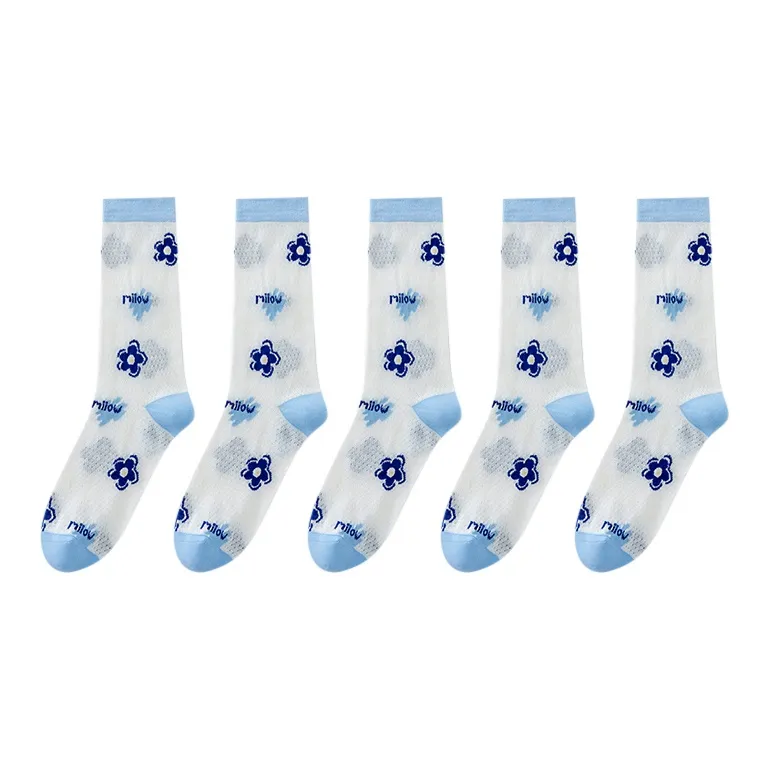 MIIOW Mid Calf Socks Women's 5 Pack-7