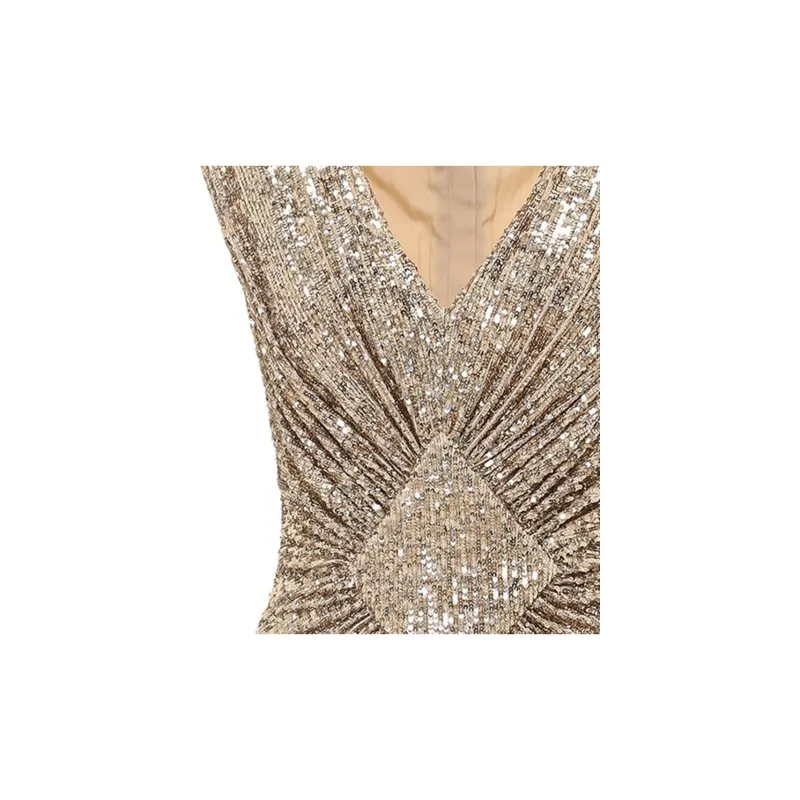 BALMAIN Sleeveless Dresses Women's Gold-5