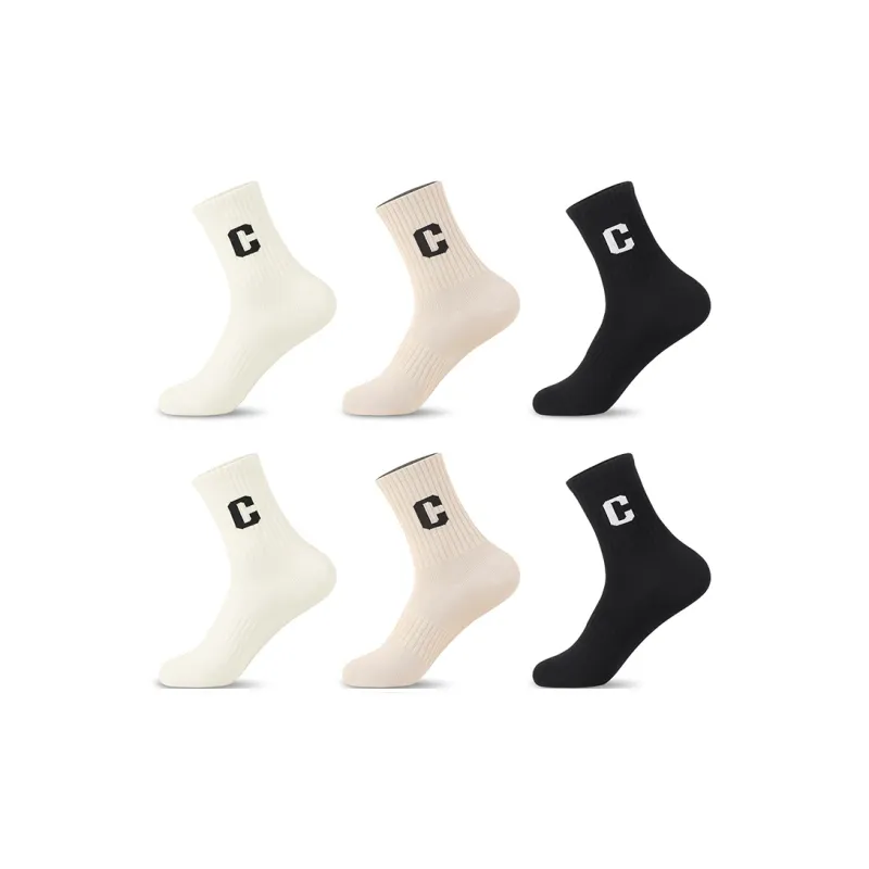 H YXIANG Mid Calf Socks Women's 6 Pack-5