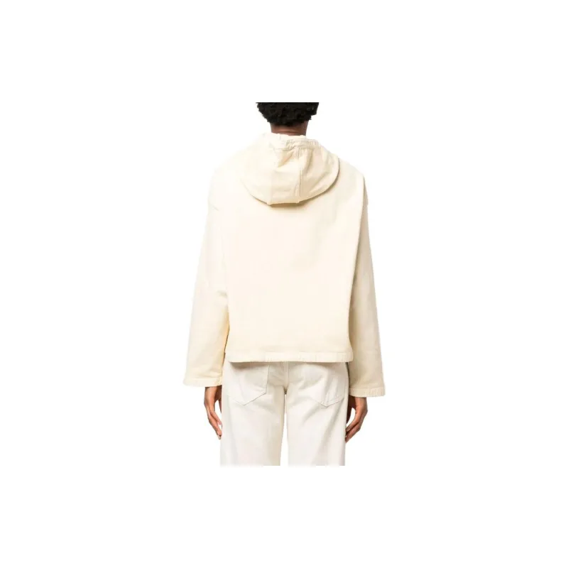JIL SANDER + Drawstring Cropped Hoodie-2
