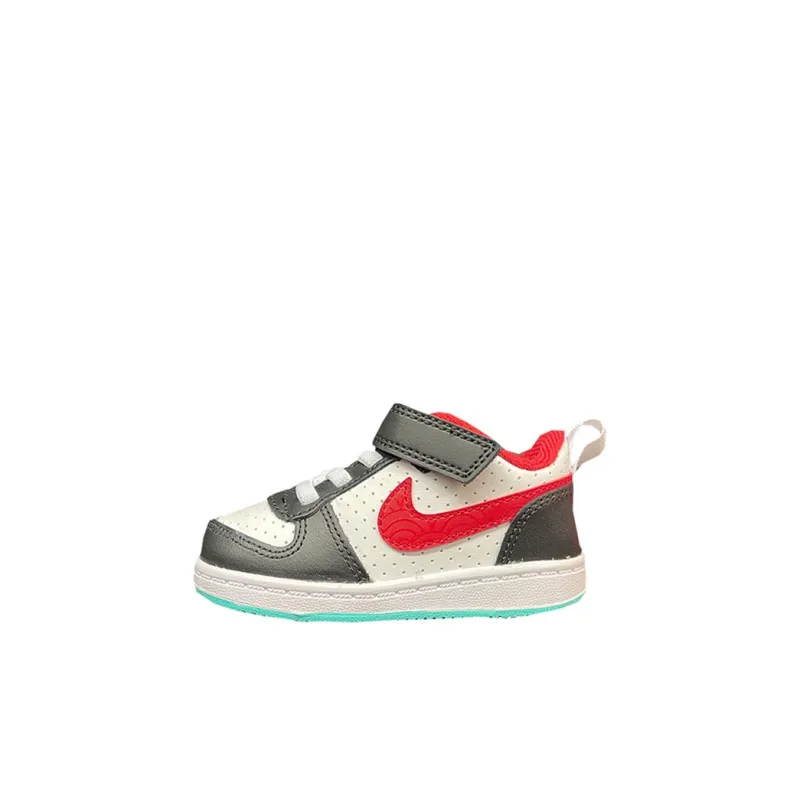 Nike Court Borough Low Top Toddler Shoes White Black Red Infant And Toddler-0