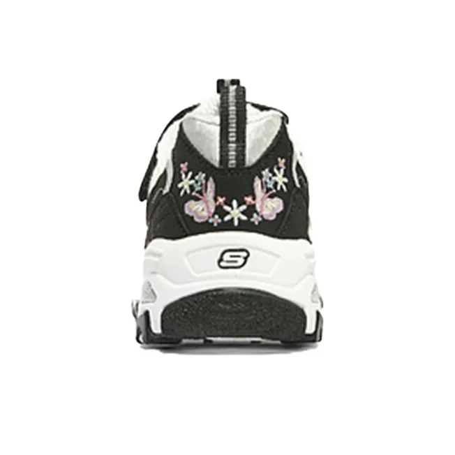 Skechers Girls Anti Slip Wear Resistant Kids Lifestyle Shoes Black White Teenagers-3