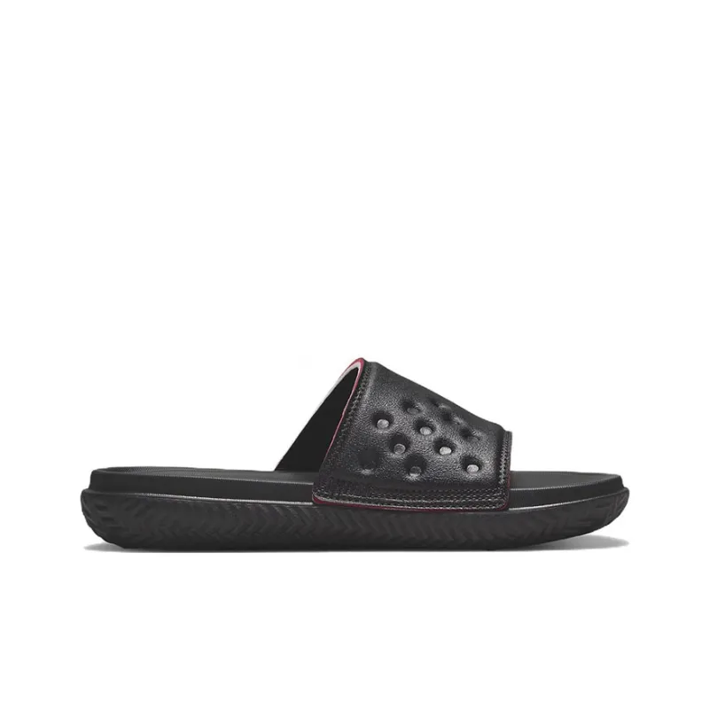 Jordan Play Quiet Kids' Slippers Black White Red Unisex-1
