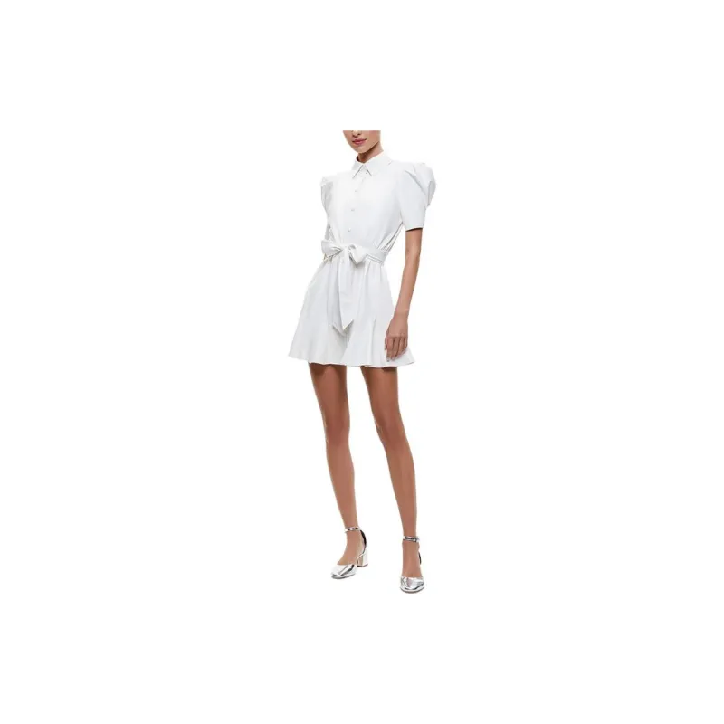 ALICE+OLIVIA Lurlene Faux-leather Shirtdress-1