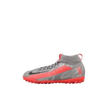 Nike Mercurial Superfly 7 Abrasion Resistant Mid Top Kids' Soccer Shoes Silver Gray Pink Kids'