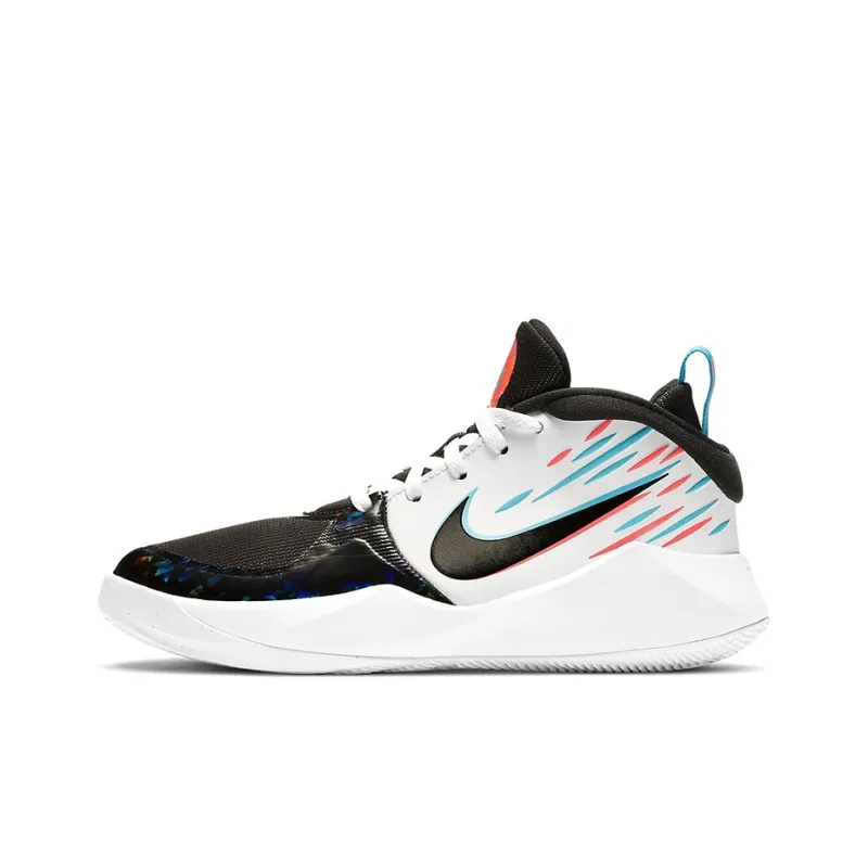 Nike Team Hustle D 9 Slip Resistant Cushioning Wear Resistant Breathable Mid Top Children's Basketball Shoes Teenagers-0