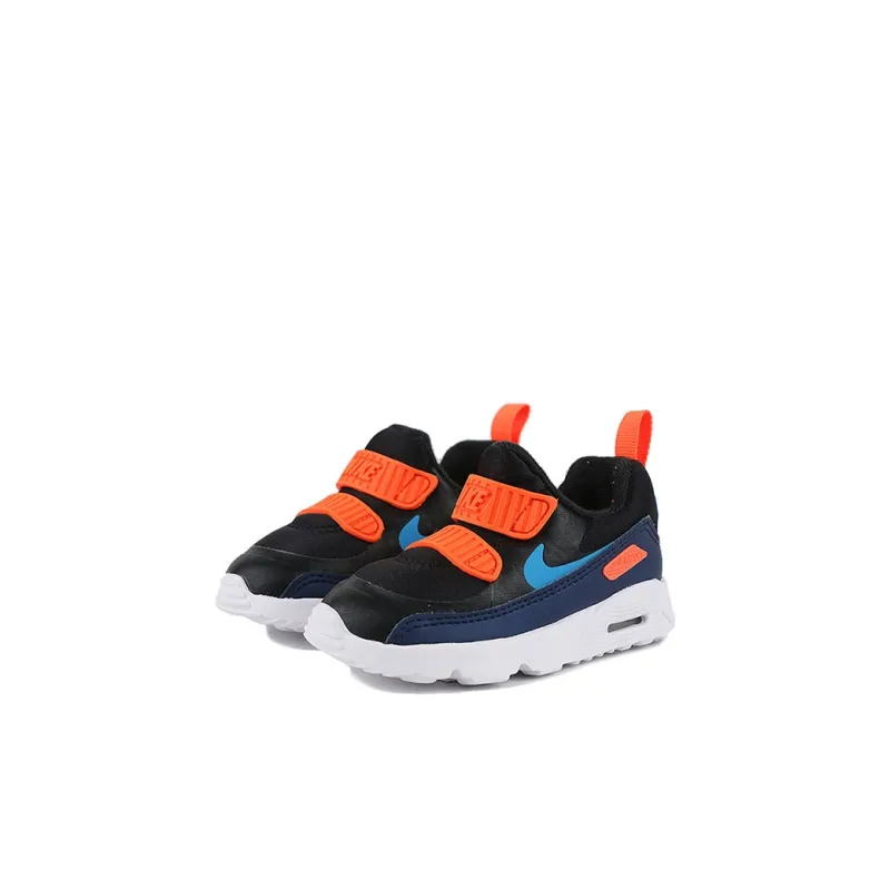 Nike Air Max Tiny 90 Slip Resistant Shock Absorbers Low Top Toddler Shoes Black Orange Baby-2