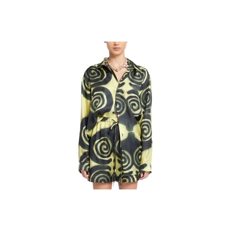 NANUSHKA Sabrin Spiral print Silk Shirt-3