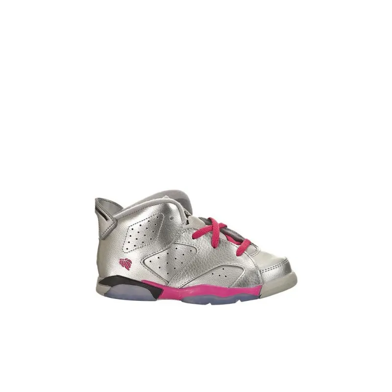 Jordan Air Jordan 6 Retro 'Valentines Day' High-Top Toddler Shoes Silver Pink Infant And Toddler-1