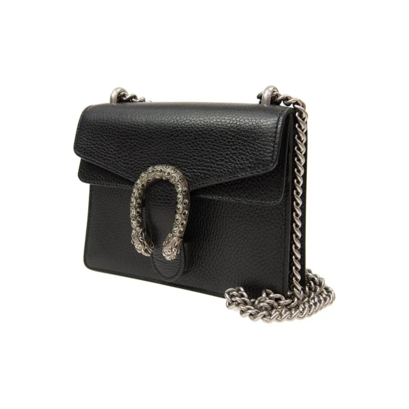 GUCCI Dionysus Leather Bacchus Bag Chain Pack Shoulder Bag Crossbody Bag Women's Black-2
