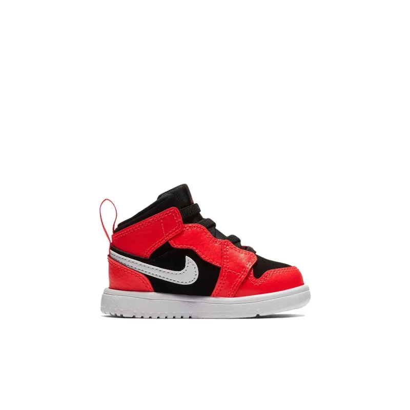 Jordan Air Jordan 1 MID ALT TD Abrasion Resistant Mid Top Toddler Shoes Black Red Infant And Toddler-1