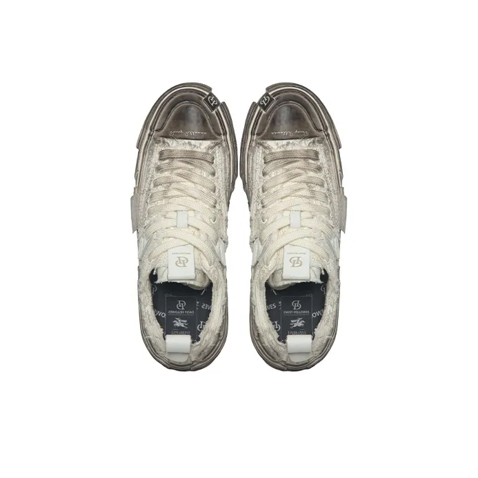 Daisy Fellowes Anti-Slip And Wear-Resistant Height Increasing Low-Top Skateboard Shoes Unisex White Couple Trendy Shoes-5