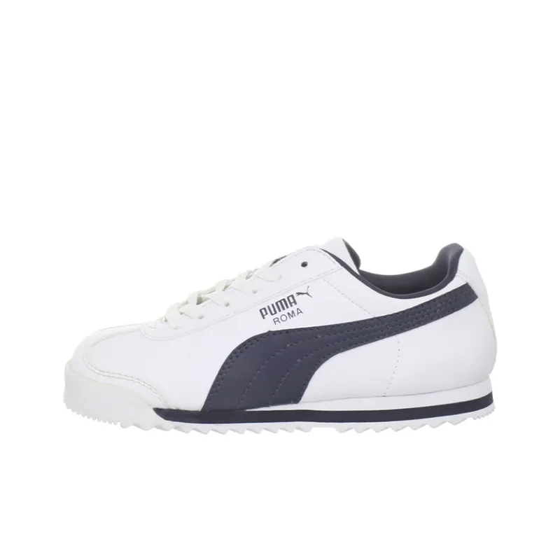 PUMA Roma Basic Jr GS Basic Cushioning Wear-Resistant Low-Top Kids' Running Shoes White Blue Teenagers-0