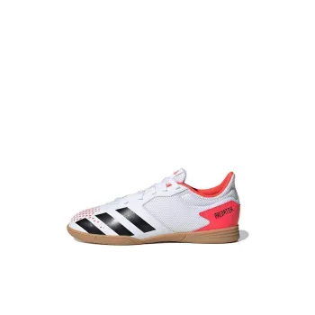 Adidas PREDATOR Series 20.4 Indoor Sala Boots J IN Breathable Low-Top Kids' Soccer Shoes White Black Orange Kids'