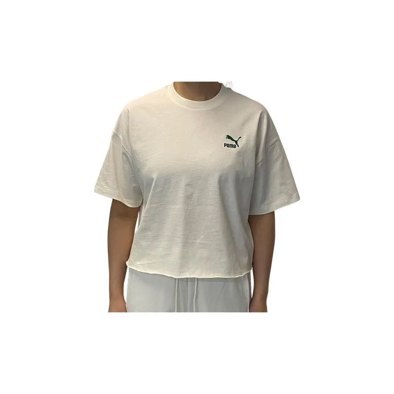 PUMA Drop Shoulder Sleeve T Shirt Women's White-2