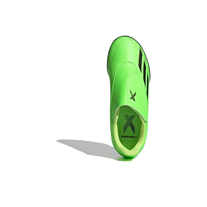 Adidas X SPEEDPORTAL.4 Abrasion Resistant Low Top Kids' Soccer Shoes Neon Green Teenagers-4