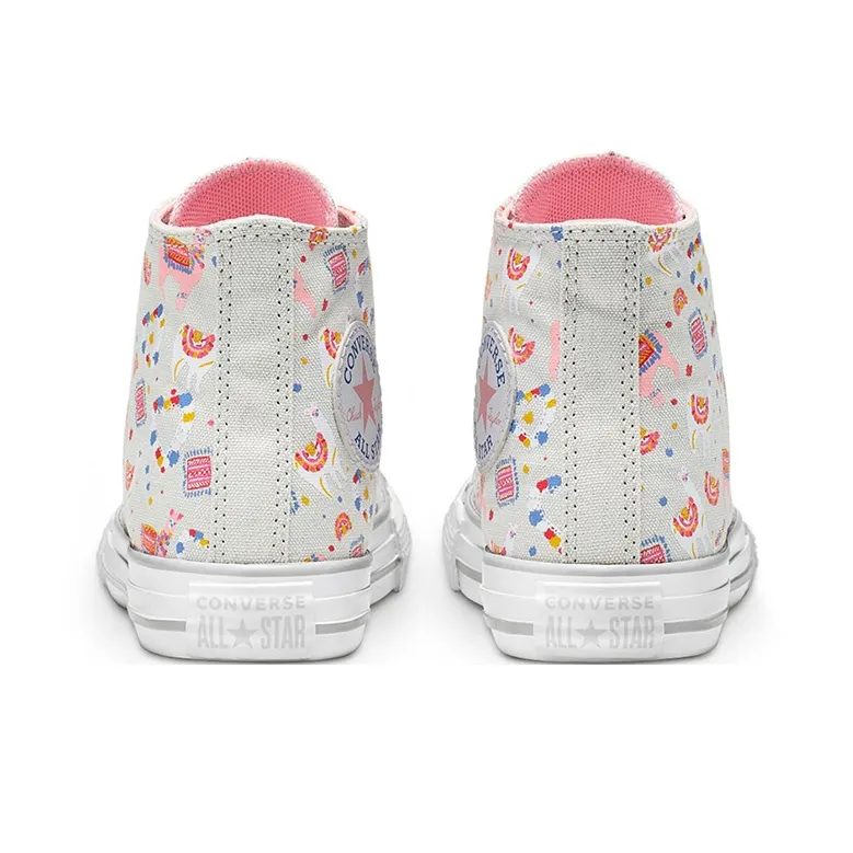 Converse Chuck Taylor All Star High Top Kids Canvas Shoes Gray Brown Graffiti Teenagers-4