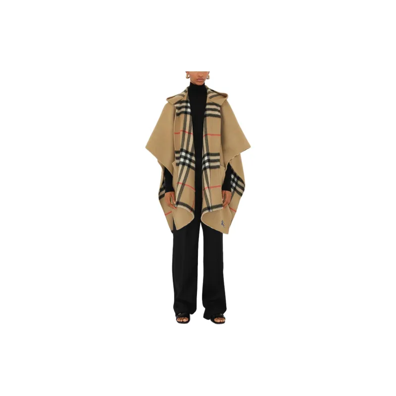 Burberry EKD embroidered Hooded Cashmere Cape-2