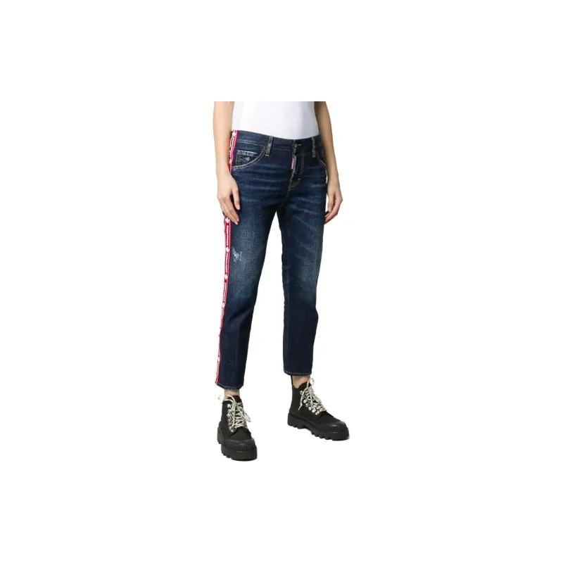 DSQUARED2 Logo Tape Cropped Jeans-3