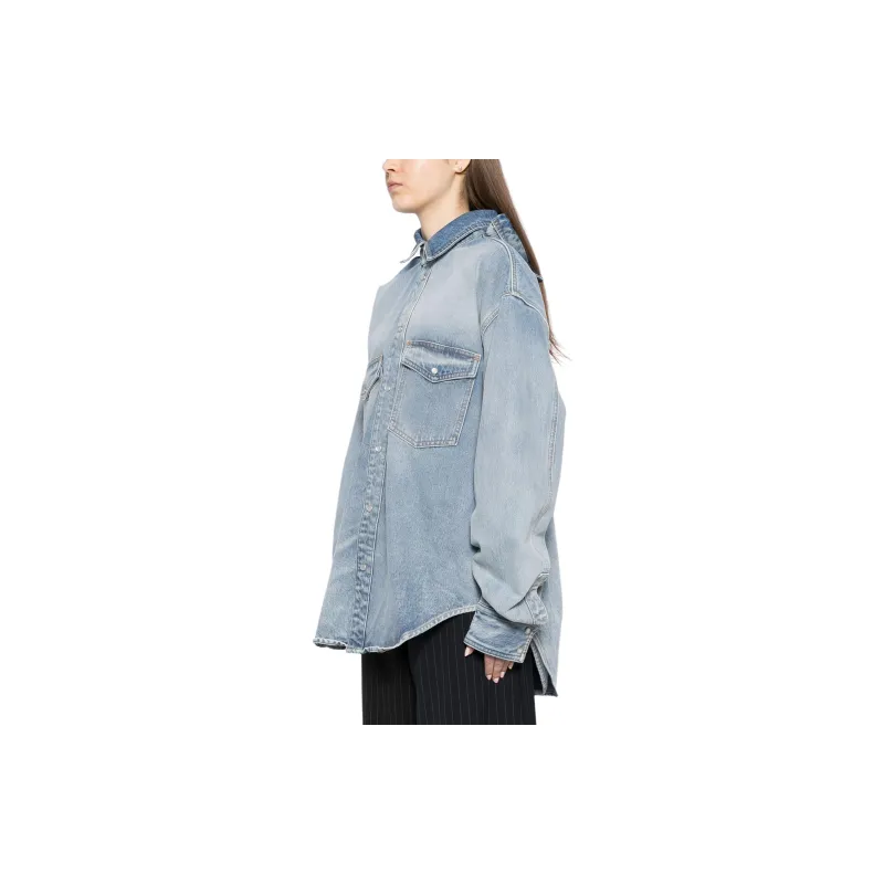 Vetements Front Back Denim Shirt 'Light Blue'-3