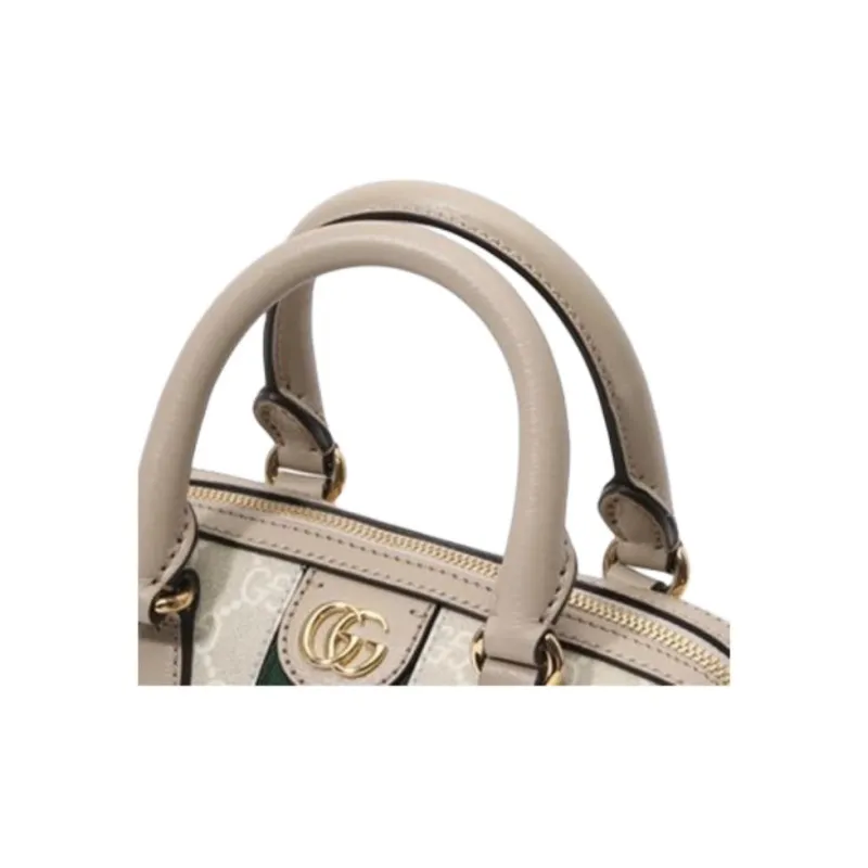 GUCCI Ophidia GG Supreme Canvas With Leather Shoulder Bag Crossbody Bag Handbag Mini Women's Beige & White-5
