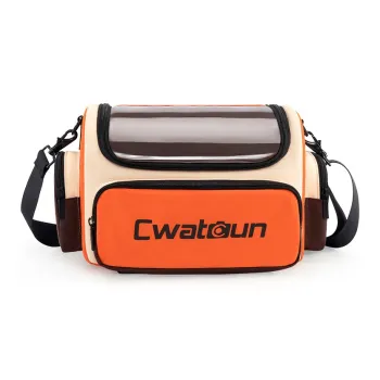 Cwatcun Twill Fabric Shoulder Bag Unisex Orange