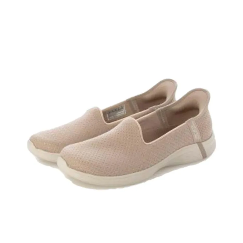 Skechers Slip Ins Slip Resistant And Breathable Low Top Casual Shoes Women's Gray Pink-2