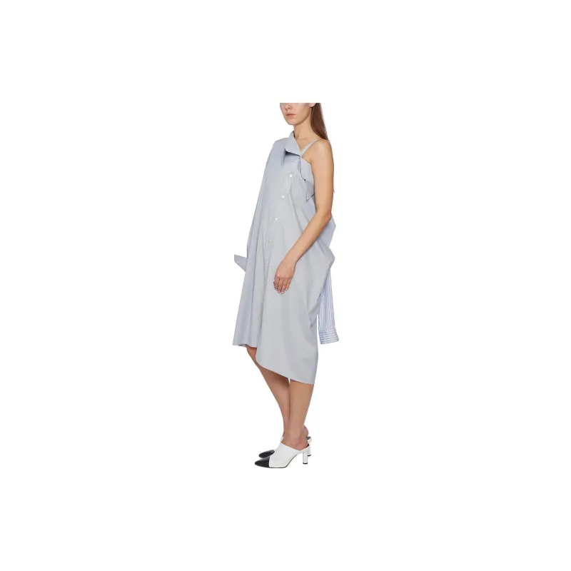 AMBUSH One-Shoulder Striped Shirt Dress-3