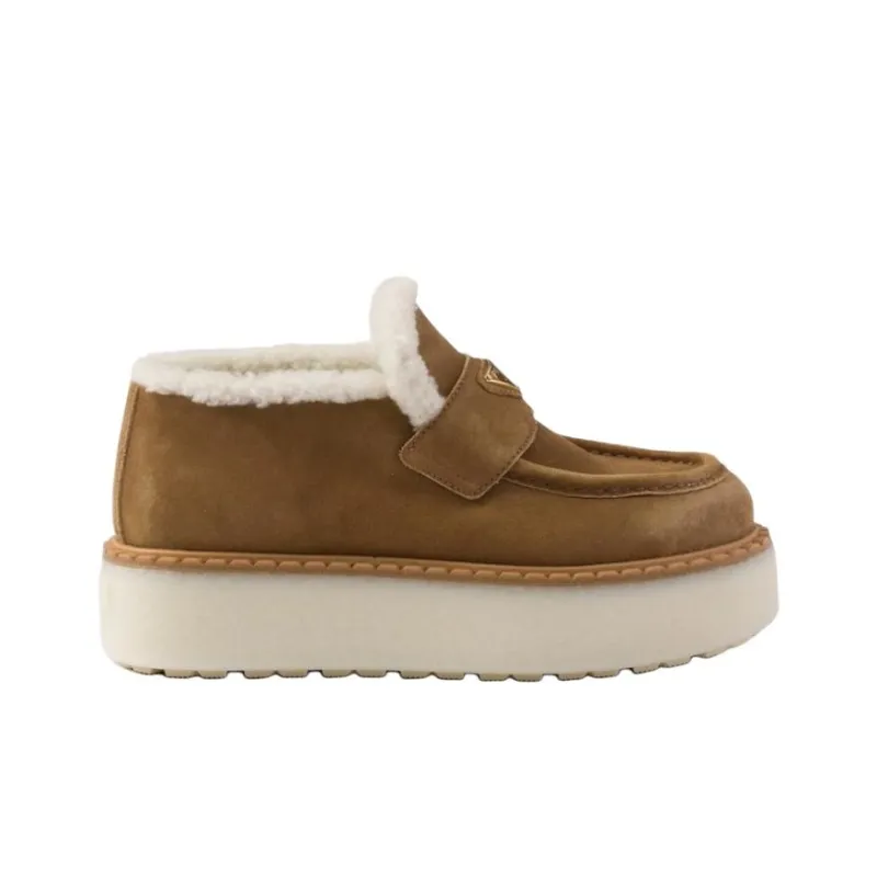 PRADA Loafers 5cm Women's Brown-1