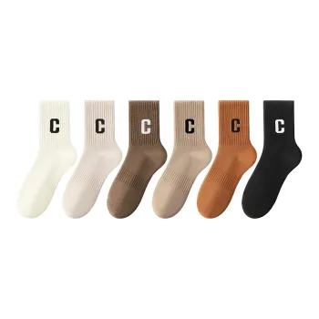 H YXIANG Mid Calf Socks Women's 6 Pack