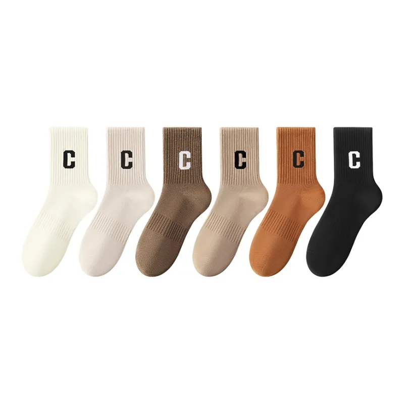 H YXIANG Mid Calf Socks Women's 6 Pack-0