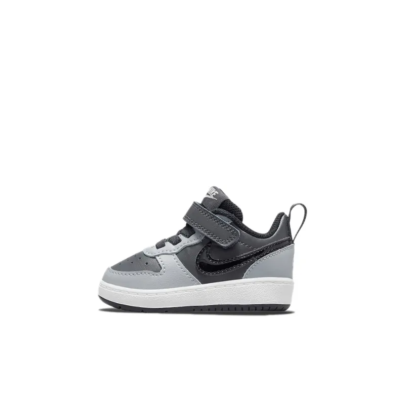 Nike Court Borough Series Anti Slip Wear Resistant Low Top Toddler Shoes Black Gray Infant And Toddler-0