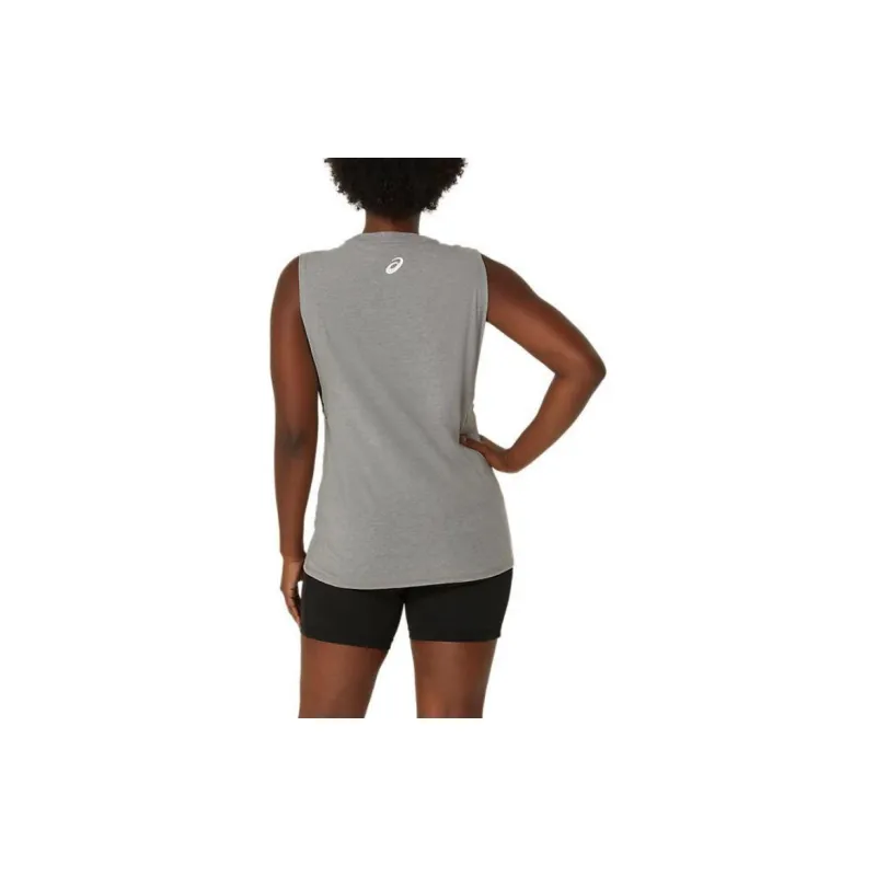 Asics Sun In The Sky Slogan Muscle Tee T-Shirt Women's Gray-3