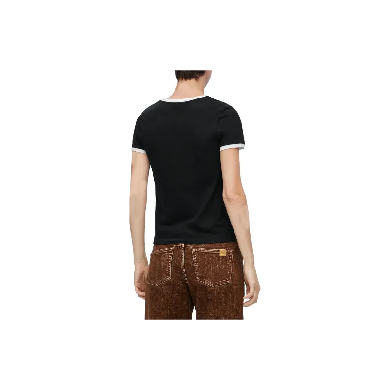 LOEWE Slim Fit T Shirt 'Black/White'-2