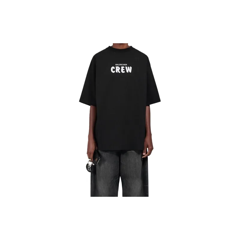 Balenciaga Drop Shoulder Sleeve T Shirt Women's Black-2