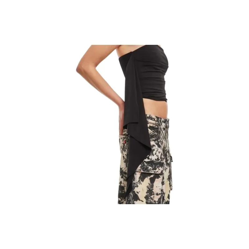 The Attico Strapless Draped Crop Top-4