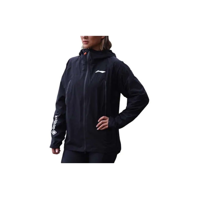 LiNing Running Collection Water Resistant Windproof Breathable Windbreaker Jacket Unisex Black-2