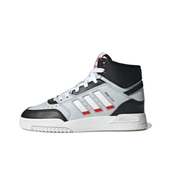 Adidas Originals Drop Step Anti Slip And Wear Resistant Balance High Top Kids' Skateboarding Shoes Gray Black Teenagers