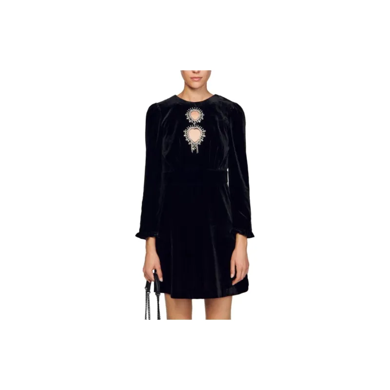 Sandro Long Sleeved Dresses Women's Black-2