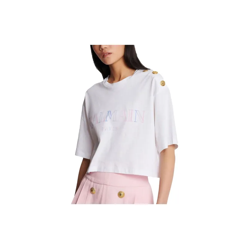 BALMAIN Crop Tops Women's White-1